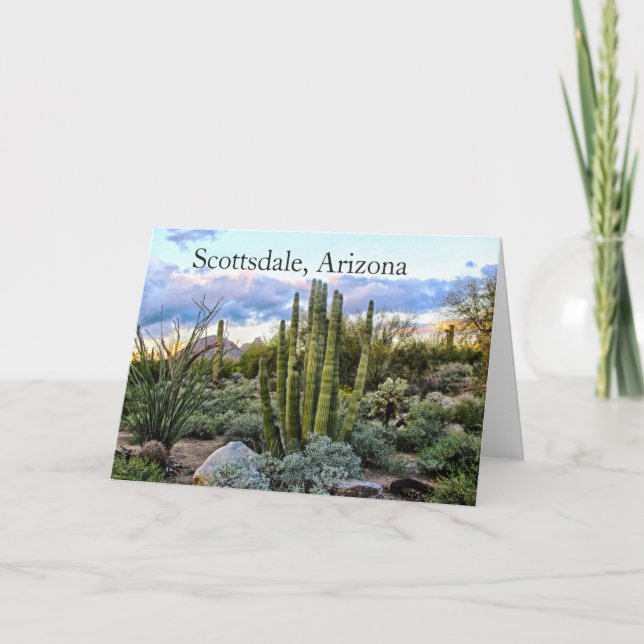 Scottsdale Succulent Sunset Card (Front)