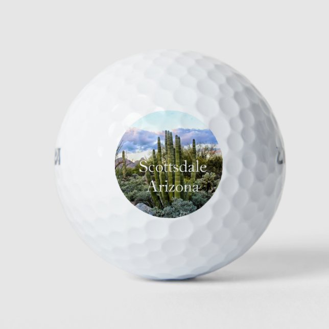 Scottsdale Succulent Sunset Golf Balls (Front)
