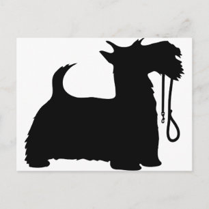 Scotty Dog and Leash Postcard