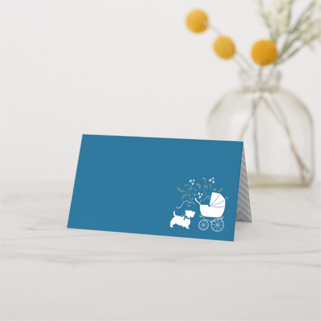 Scotty dog Baby Shower Place Card (Front)