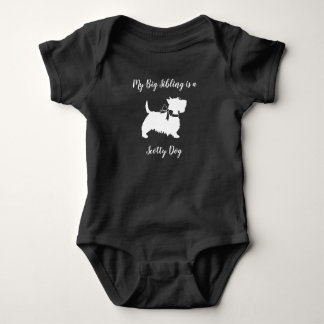 Scotty Dog Baby Shower Puppy Scottish Terrier Grey Bodysuit