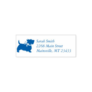 Scotty Dog Baby Shower Scottish Terrier Blue Self-inking Stamp