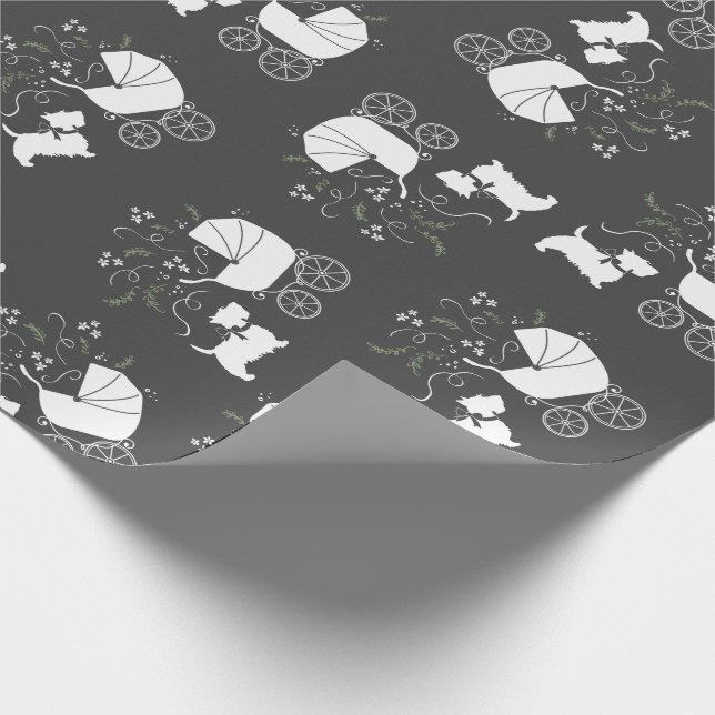 Scotty Dog Baby Shower Wrapping Paper (Corner)
