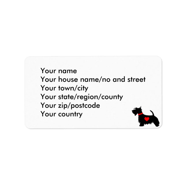Scotty dog return address labels (Front)