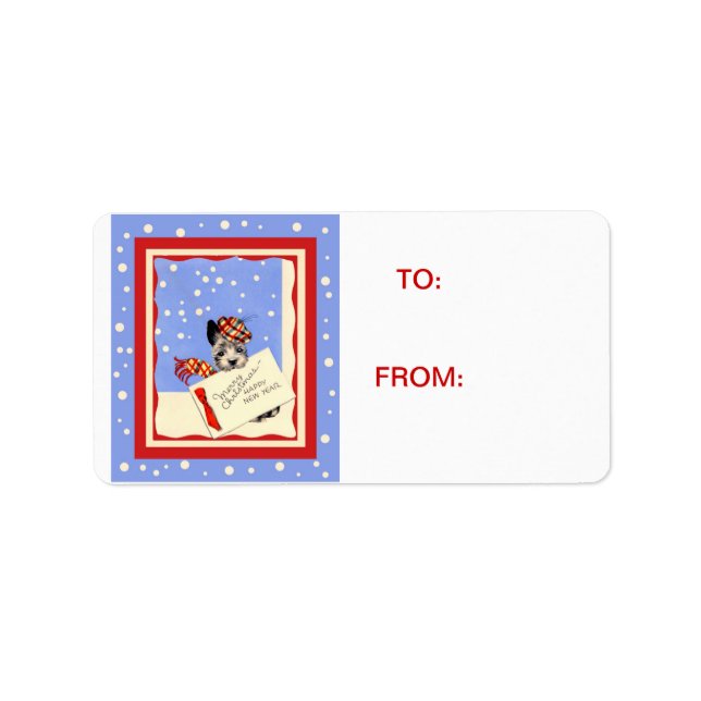 Scotty Dog Scottish Terrier Christmas Greeting Tag (Front)