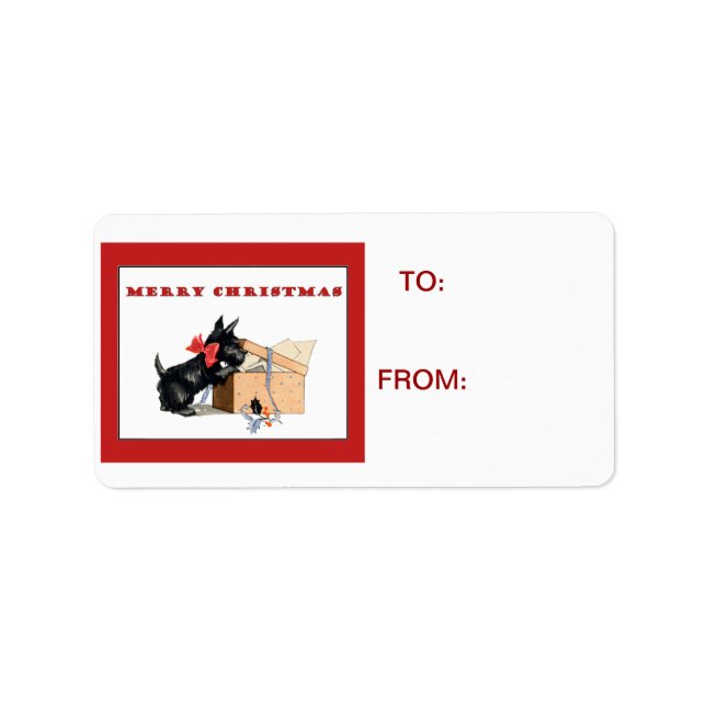 Scotty Dog Scottish Terrier Christmas package Tag (Front)
