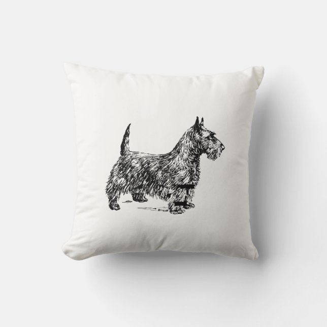 Scotty Dog Throw Pillow (Front)