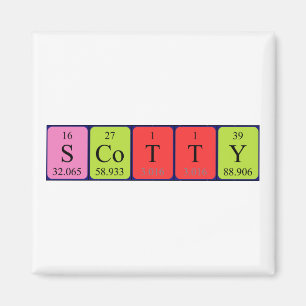 Scotty periodic table name magnet