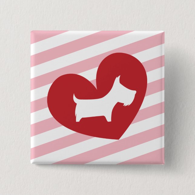 Scotty Valentine 15 Cm Square Badge (Front)