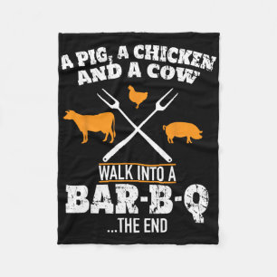 Scout And Co. A Pig, A Chicken, And A Cow Bbq - Me Fleece Blanket