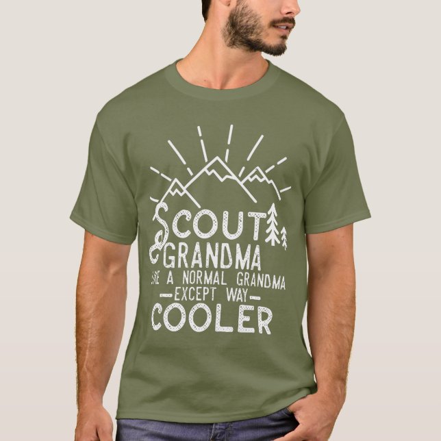 Scout Grandma  Cub Leader Boy Camping Hiking T-Shirt (Front)