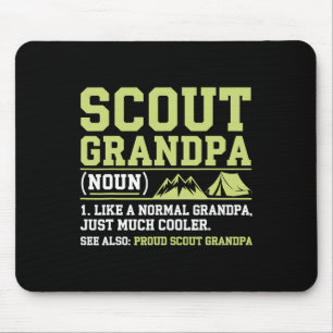 Scout Grandpa Funny Camping Hiking Mountain Gift Mouse Mat
