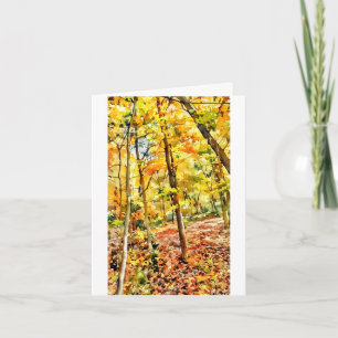 Scout Lake Park in Autumn Computer Watercolor Card