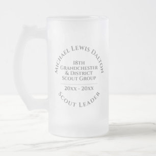 Scout Leader Award Frosted Glass Beer Mug