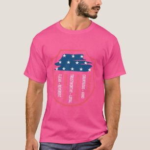 Scout Leader Funny Scout Camping Camo US America F T-Shirt