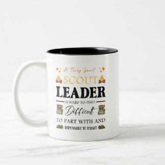 Scout Leader Nature Camping Hiking boy and girl  Two-Tone Coffee Mug
