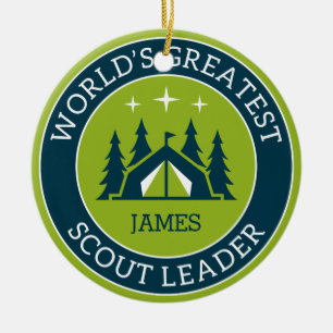 Scout Leader Personalised Ceramic Tree Decoration
