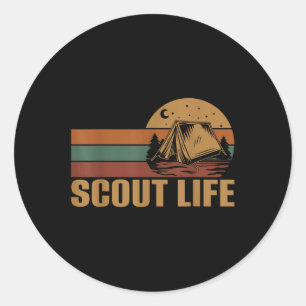 Scout Life Camping Leader Hiking Outdoor Scouting Classic Round Sticker