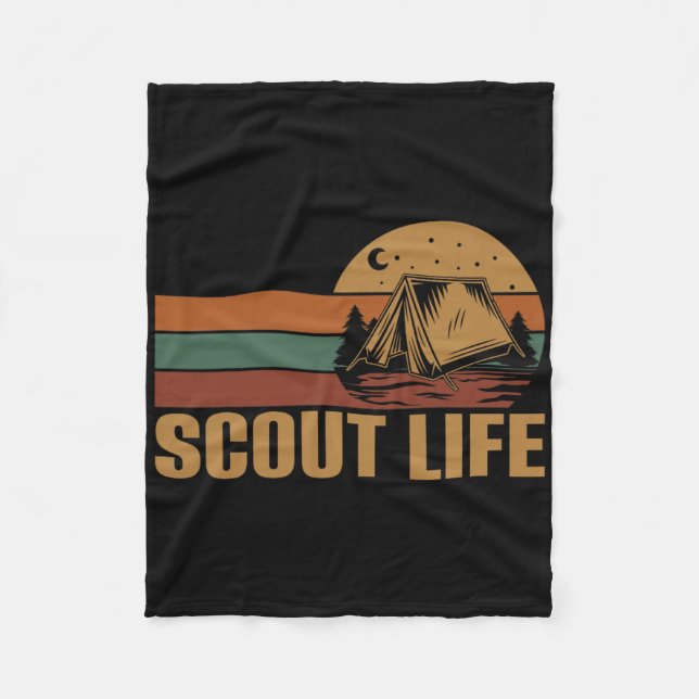 Scout Life Camping Leader Hiking Outdoor Scouting  Fleece Blanket (Front)
