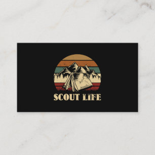 Scout Life Camping Tent Bonfire Firewood Campfire  Business Card