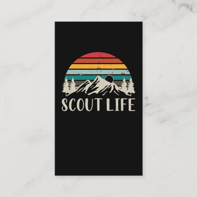 Scout Nature Forest Mountain Camper Adventure Business Card (Front)