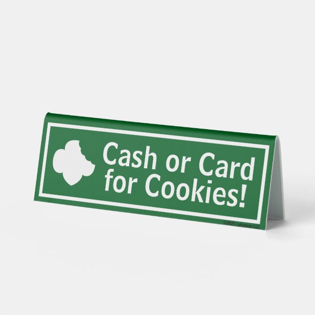 Scouting- Cash or Card for Cookies Booth Sign (Front)