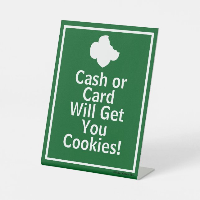 Scouting- Cash or Card for Cookies Booth Sign (Front)