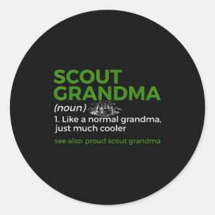Scouting Funny Scout Grandma Definition Proud Scou Classic Round Sticker