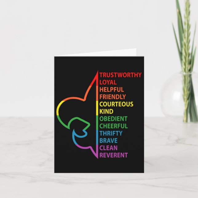 Scouting Law Scouting Camping Rainbow Colourful  Card (Front)