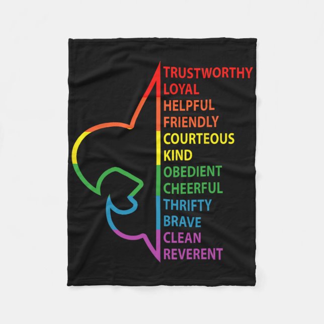 Scouting Law Scouting Camping Rainbow Colourful  Fleece Blanket (Front)