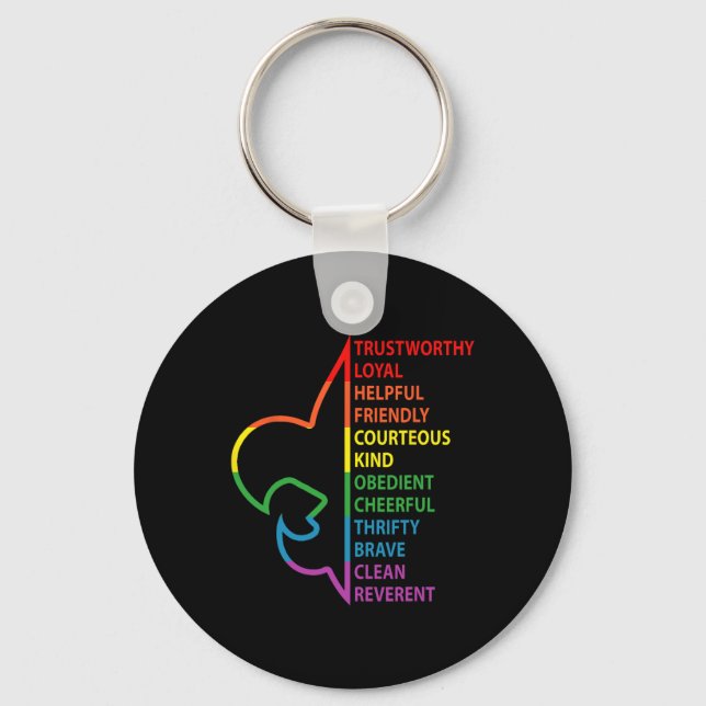 Scouting Law Scouting Camping Rainbow Colourful  Key Ring (Front)
