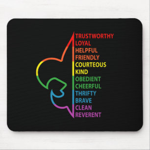 Scouting Law Scouting Camping Rainbow Colourful  Mouse Mat