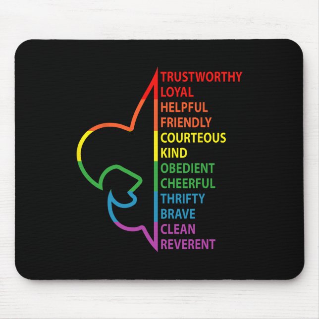 Scouting Law Scouting Camping Rainbow Colourful  Mouse Mat (Front)