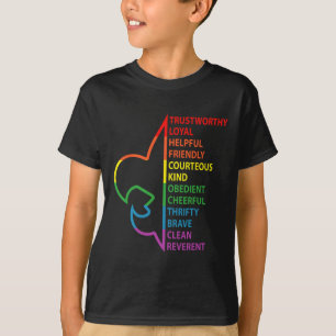 Scouting Law Scouting Camping Rainbow Colourful T-Shirt