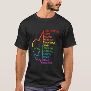 Scouting Law Scouting Camping Rainbow Colourful T-Shirt