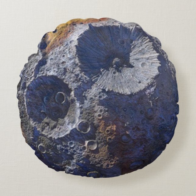 Scouting Mission to Asteroid 16 Psyche Round Cushion (Front)
