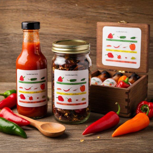 Scoville Heat Units Chilli Pepper Chart  Square Sticker (Creator Uploaded)