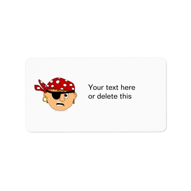 Scowling Boy Cute Pirate Stuff Customisable Label (Front)