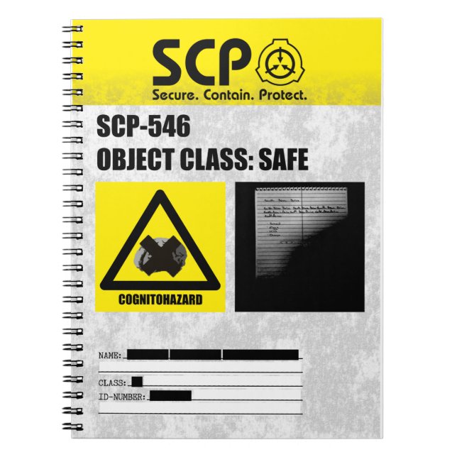 SCP - 546 "A Notebook" Notebook (Front)