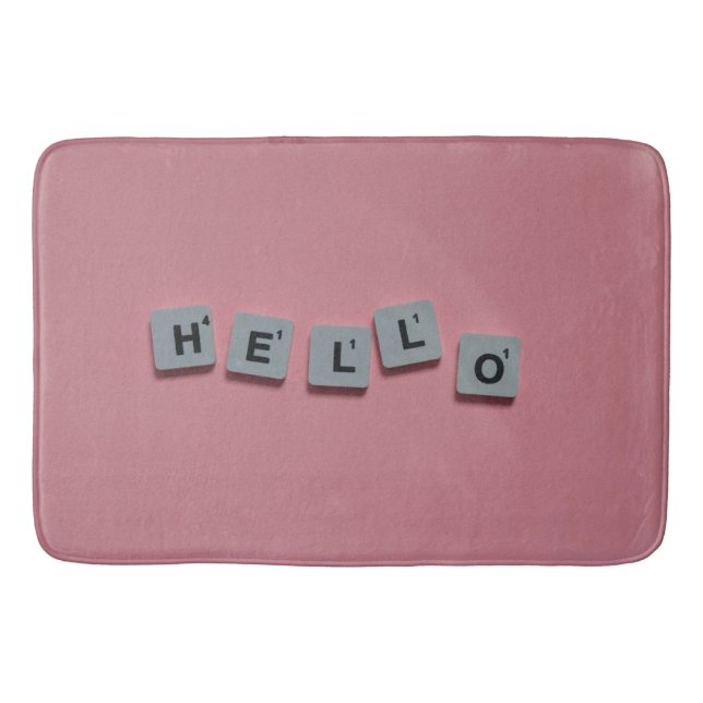 Scrabble Letter Bath Mat – Fun & Cosy Pink Design (Front)
