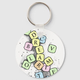 Scrabble letters key ring