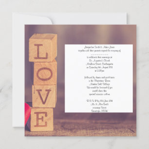 Scrabbled wedding invitation