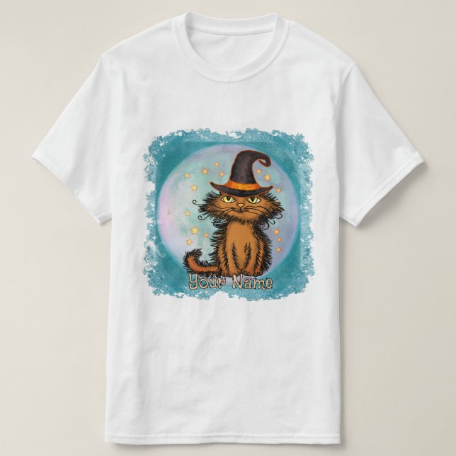 Scraggles Cat Witch T-Shirt (Design Front)