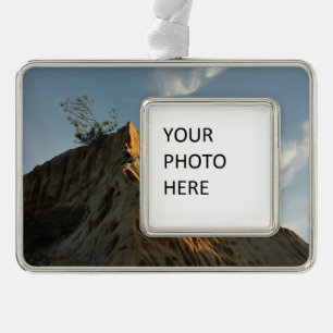 Scraggly Torrey Pine at Sunset California Coast Silver Plated Framed Ornament