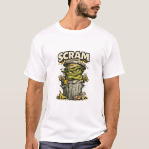 SCRAM Funny Grumpy Trash Goblin Vintage Cartoon T-Shirt