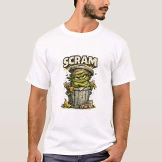 SCRAM Funny Grumpy Trash Goblin Vintage Cartoon T-Shirt