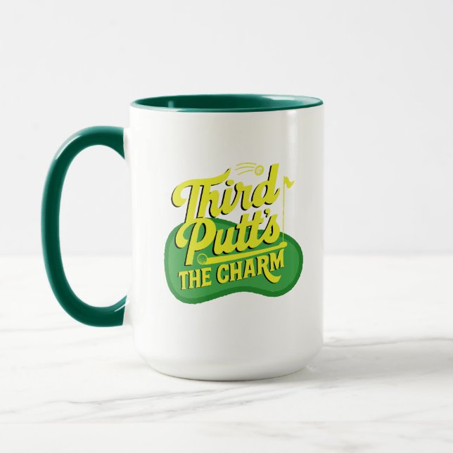 Scramble Tournament Golf Dad Third Putts The Charm Mug (Left)