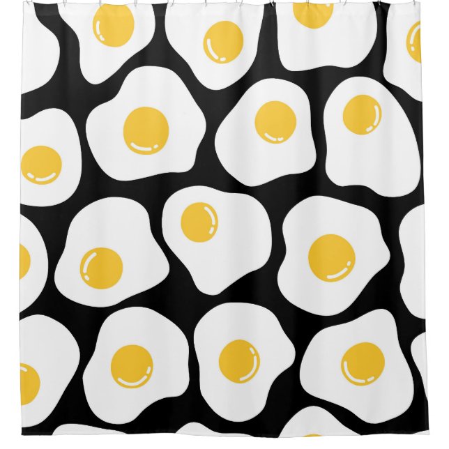 Scrambled Eggs: Quirky Vintage. Shower Curtain (Front)