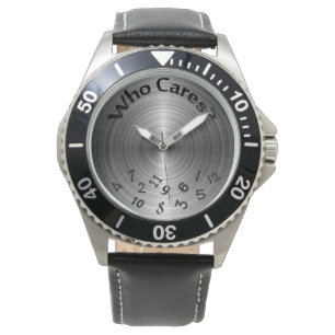 scrambled numbers on metallic grey watch