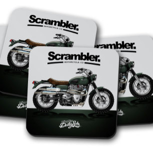 Scrambler Bike Coaster Motorcycle Coaster Set